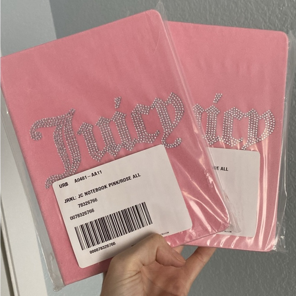 Juicy Couture Velour and Rhinestone Diary notebook pink y2k best friends set